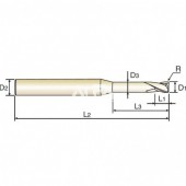 Frez trzpieniowy fi: 1,5 6x2,5x8xR0.2 z promieniem naroża dwuostrzowy X5070 Nr: G8A600150208