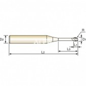 Frez kulowy fi: 0,1 4x0,1x0,2 dwuostrzowy 4G MILL Nr: SEM846001002E