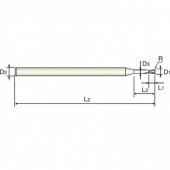 Frez trzpieniowy fi: 0.5 L3-2,5 dwuostrzowy D-POWER Diamond Nr: EI99600505025