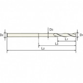 Frez trzpieniowy fi: 0.6 dwuostrzowy D-POWER Diamond Nr: EIB04 Nr: EIB0400603040