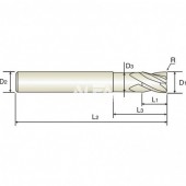 Frez fi: 8 L2-80 R-0.5 z promieniem naroża czteroostrzowy D-POWER Diamond Nr: EIB88080