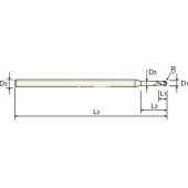 Frez fi: 0.6 L3-60 kulisty dwuostrzowy D-POWER Diamond Nr: EIB93006060