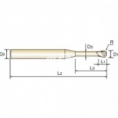 Frez kulisty fi: 0.5 L3-1,5 dwuostrzowy X5070 Nr: G8A54005