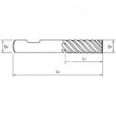 Frez trzpieniowy fi: 6 L2-57 FLAT długi wieloostrzowy V7 PLUS Nr: GMG13060