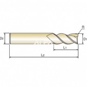 Frez fi: 8 R-R0.5 L-8 z promieniem naroża długi trzyostrzowy ALU-POWER Nr: E5E51080