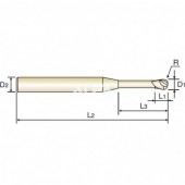 Frez kulisty fi: 3 R1.0 L3-6 dwuostrzowy CRX-S Nr: SGED2702006