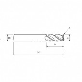 Frez fi: 6 R-R0.5 z promieniem naroża długi czteroostrzowy V7 PLUS Nr: GMF58904