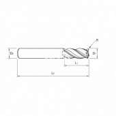 Frez fi: 8 R-R0.5 FLAT z promieniem naroża krótki czteroostrzowy V7 PLUS Nr: GMF55080