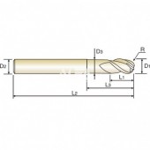 Frez kulowy fi: 2,5 trzyostrzowy ALU-POWER Nr: E5908025