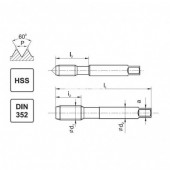 Kpl. 2 gwintowników HSS M3,5 ISO2(6H) DIN-352 Nr: A1-220001-0035