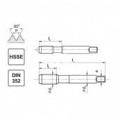 Kpl. 3 gwintowników HSSE M8 6HX DIN-352 Nr: A2-235801-0080