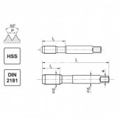 Kpl. 2 gwintowników HSS BSF D1-16,75 DIN-2181 Nr: A1-220001-7235