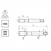 Kpl. 3 gwintowników HSS UNC DIN-352 D1-8 DIN-352 Nr: A1-230001-4129