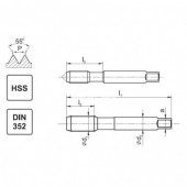Kpl. 3 gwintowników HSS BSW DIN-352 D1-22 DIN-352 Nr: A1-230001-7139