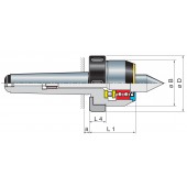 Kieł tokarski obrotowy precyzyjny z nakrętką do nasadek talerzowych MK 4 Nr: 8404105