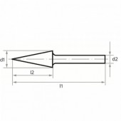 Pilnik obrotowy stożkowy z czołem szpiczastym VHM HFM 1225.06 Z4 do twardych materiałów