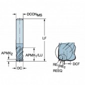 Frez VHM czołowy fi. 4  Z4 CoroMill Plura