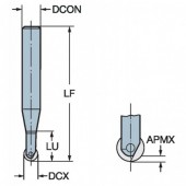 Frez VHM kulisty fi. 8  Z2 CoroMill 216F