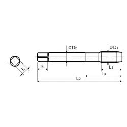 Gwintownik HSS-E M2 M skrętny DIN371/376 ALU